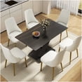 thumbnail image 2 of Black X-Leg Dining Table for 6 People, Sintered Stone Top Modern Kitchen Table, 2 of 9
