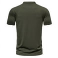 thumbnail image 4 of Birdeem Chemise Décontractée à Manches Courtes Col Montant Ajustée Unie pour Hommes, 4 of 12