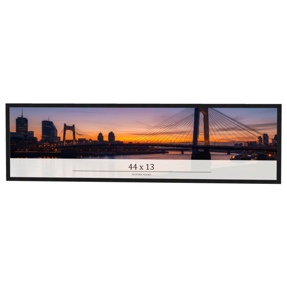 44x13 Frame Black Real Wood Picture Frame Width 0.75 inches | Interior Frame Depth 0.5 inches |