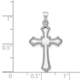 thumbnail image 5 of Auriga Fine Jewelry 14K White Gold Budded Cross Charm for Women (L - 28mm, W - 15mm), 5 of 6