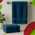 thumbnail image 4 of RIVERSIDE Ring Spun Cotton Bath Towels 27 x 54 Set of 4 Soft 600 GSM Highly Absorbent and Quick Dry - Dark Blue, 4 of 8
