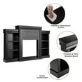 thumbnail image 5 of Giantex 70" Freestanding Mantel Stand, Modern Media Fireplace Cabinet, Wooden Mantel Console Table w/Storage Shelves, Black, 5 of 9