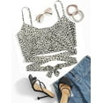 thumbnail image 5 of Women's Spaghetti Strap Knot Back Crop Top Wrap Cami Top, 5 of 5
