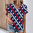 thumbnail image 2 of Top de Verano de las Mujeres Árbol Impresión V-Cuello Casual Manga Corta, Tops Cortos para las Mujeres, 2 of 5