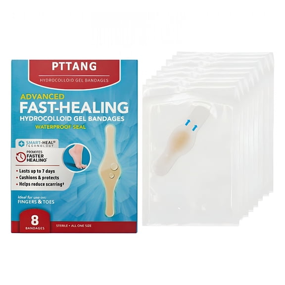 QARUN Hydrocolloid Gel Bandages-Cushions,Protects,Moist Environment,7x Longer Lasting-For Blisters,Assorted Sizes,8 Pack