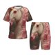 thumbnail image 1 of Fotbe Haired White Horse Pijama Estampada de 2 Piezas para Niños – Ropa de Dormir de Manga Corta Cómoda para Niños y Niñas, Camiseta y Shorts de Algodón-Small, 1 of 6