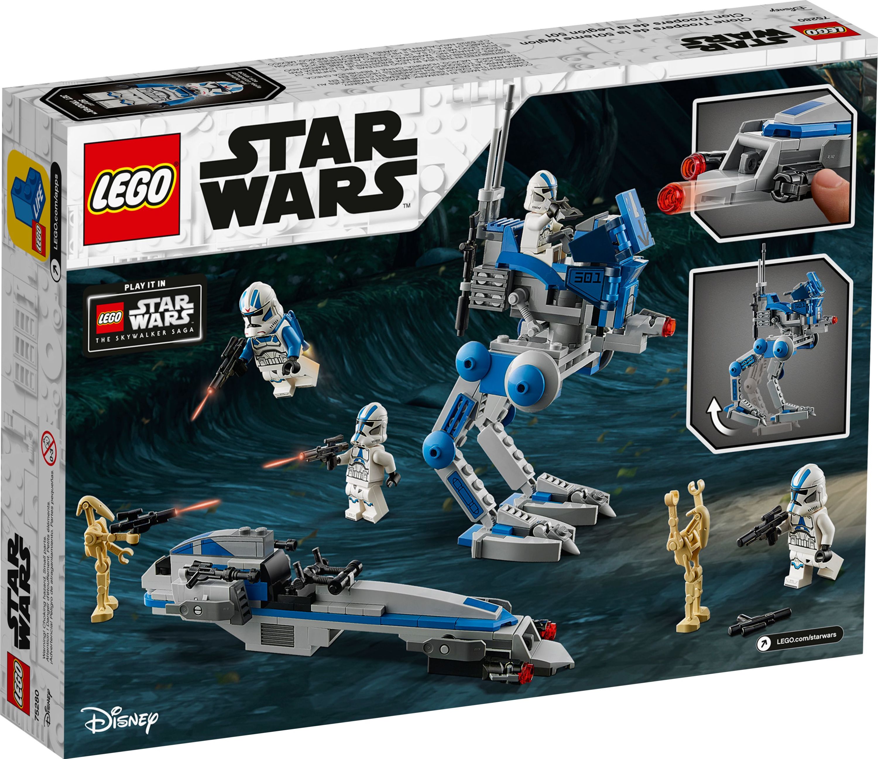 LEGO Star Wars 501st Legion Clone Troopers 75280 Building Toy, Cool Action Set for Creative Play (285 Pieces) - image 5 of 7
