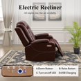 thumbnail image 5 of Matte Leather Power Recliner Sofa Set with LED, Living Room Furniture Set,Sanded Leather Sofa Set with USB Port/Storage Console/Cup Holder for Living Room Home Office (Blueish Grey), 5 of 5