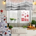 thumbnail image 6 of Gray Coastal Beach Valances for Windows, Decorative Rod Pocket Window Valance Curtains, Modern Oil Painting Nautical Short Curtain Drapes for Kitchen/Bathroom/Living Room, 2 Panels, 42" W x 12" L, 6 of 8