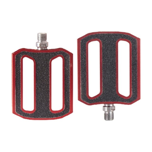 Pedales de bicicleta con rodamiento Pedal esmerilado Pedales de bicicleta de aleación de aluminio ligeros multifuncionales antideslizantes para bicicl Rojo