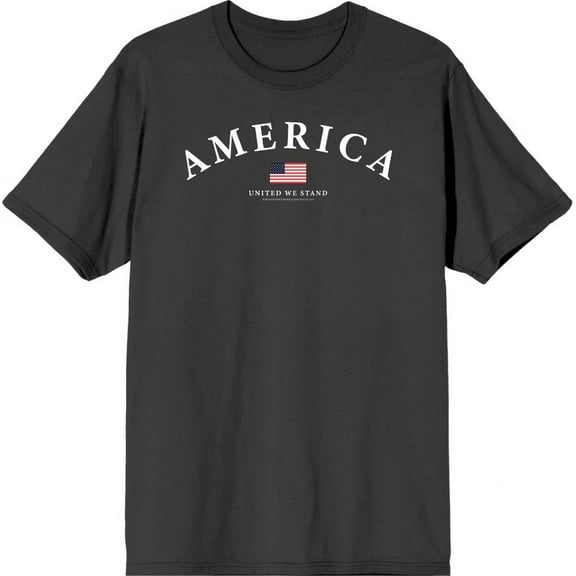 Americana America Flag Men's Charcoal Crew Neck Short Sleeve Tee-XXL