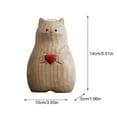 thumbnail image 4 of Clearance!Zynic Handmade Wooden Cat Vase Solid Wood Handmade Vase Solid Wood Cat Statue Vase Modern Shelf Decor Cat Lover Gift Home Decor for Mantel Party Living Room, 4 of 10