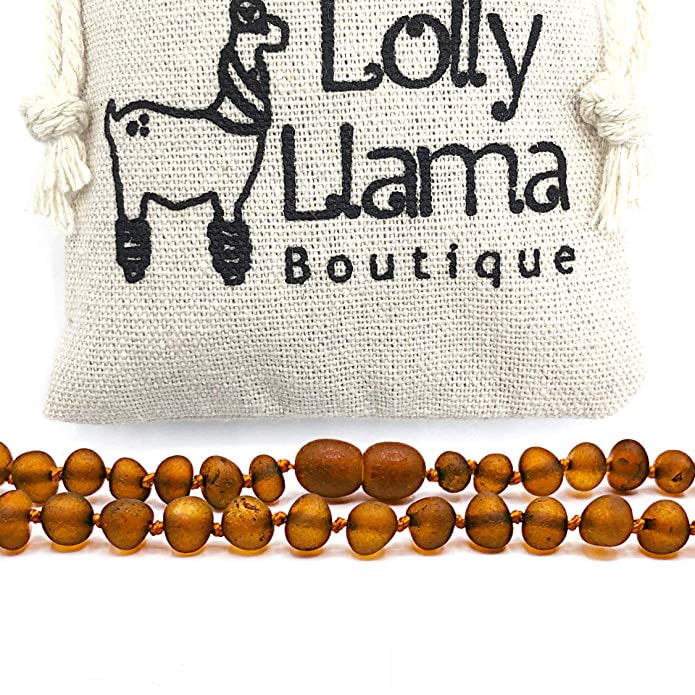lolly llama amber teething necklace