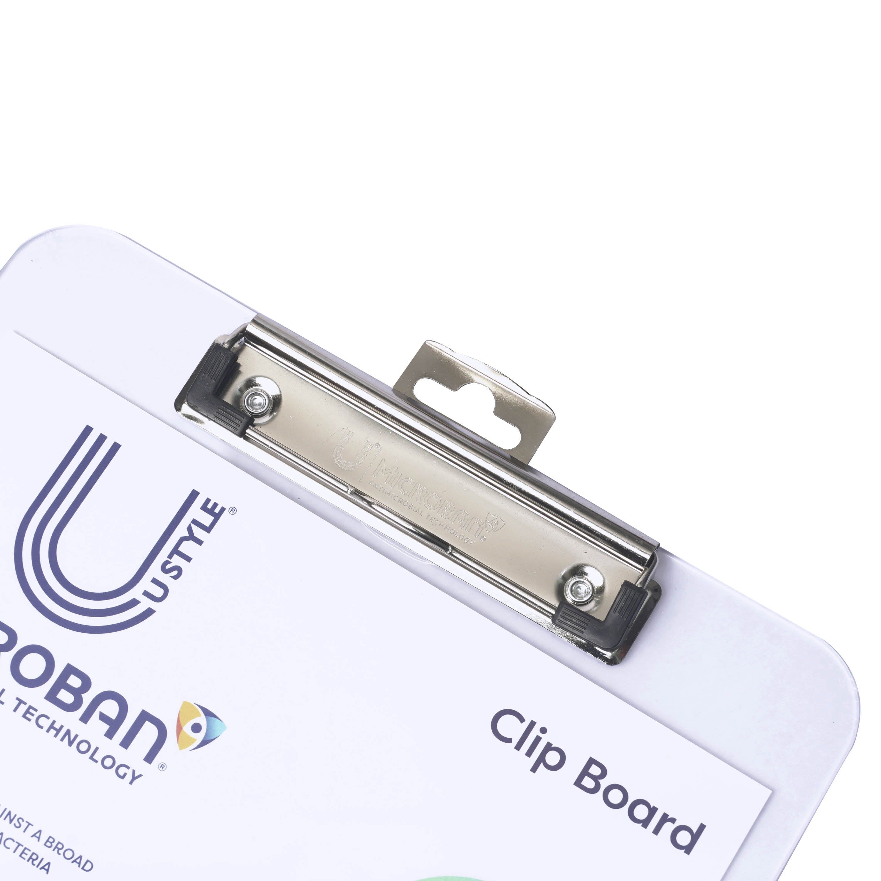 U Style Antimicrobial Acrylic Clipboard with Microban ®, 12.44" x 8.89", Low Profile Clip, Clear