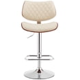 thumbnail image 2 of Maklaine 33" Modern Faux Leather Adjustable Bar Stool in Cream, 2 of 10