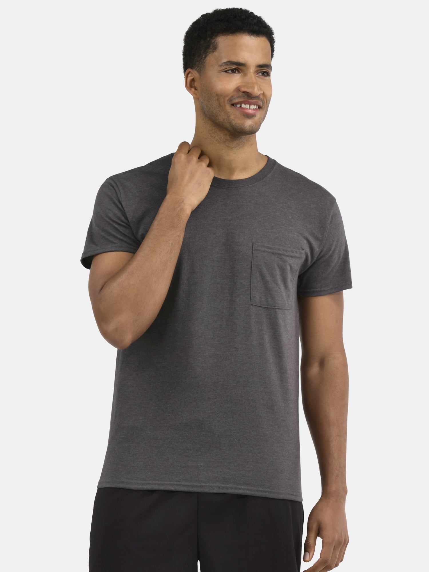 Athletic Works Men's and Big Men's Cotton Pocket Tee, Sizes XS-5XL and Tall Sizes