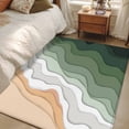 thumbnail image 5 of Abstract Washable Area Rugs 2.7'x5', Sage Green Gradient Ocean Beach Waves Low Pile Throw Living Room Rug Non-Slip Sturdy Edge Binding Carpet for Indoor Entryway Bedside Kitchen, 5 of 9