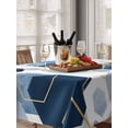 thumbnail image 6 of Navy Blue Marble Table Cloth, Gold White Geometric Hexagon Modern Waterproof Tablecloth for Rectangle Tables, Reusable Washable Fabric Table Cover for Restaurant Kitchen Dining Tables 60"x84", 6 of 6