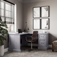 thumbnail image 2 of BELLEZE 60" L Shaped Home Office Desk with Storage Drawers - Kernville (Stone Grey), 2 of 7