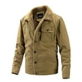 thumbnail image 1 of RXIRUCGD Veste Décontractée à Manches Longues pour Hommes, Khaki, Taille TG, 1 of 8