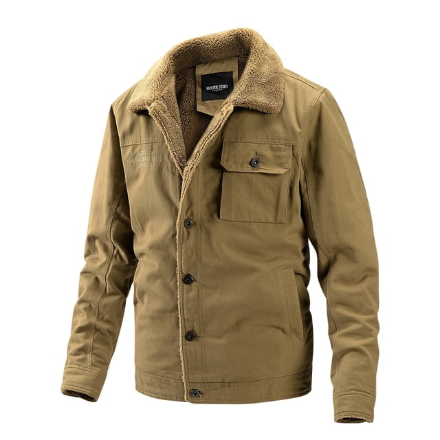 RXIRUCGD Veste Décontractée à Manches Longues pour Hommes, Khaki, Taille TG