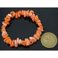 thumbnail image 2 of K-KED Natural Gemstone 5-8mm Chip Beads Stretchy Bracelet Reiki Chakra Fashion Jewelry-Pink Coral-7.5 Inches, 2 of 6
