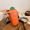 thumbnail image 6 of Crossbody Bag for Women, Carrot Fruit Shaped Shoulder Bag Purse with Removable Wide Strap Pu Leather Crossbody Bucket Bag Sports Bag for Daily Use, 6 of 7