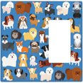 thumbnail image 1 of NICKSUN Cute Animal Dogs Puppy Combination Wall Plate, 2 Gang 1 Blank 1 Rocker Outlet Cover Decorative Switch Plate for Office Home Decor, 4.5 x 4.5 Inch, 1 of 7