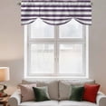 thumbnail image 3 of Tie Up Valances for Windows, Purple Grey Stripe Adjustable Valance Curtains Window Treatment for Living Room/Bedroom, Minimalist Farmhouse Striped Rod Pocket Kitchen Curtains & Drapes 54x18 Inch, 3 of 9