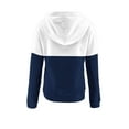 thumbnail image 5 of BiZtdJrK Color Block Sweatshirt for Women Drawstring Button Up Long Sleeve Hooded Sweatshirts Fall Fashion Pullover Tops with Pocket Dark Blue L, 5 of 7