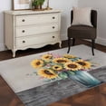 thumbnail image 3 of Area Rugs for Living Room Bedroom, Sunflowers 4'x6' Rug Washable Carpet Runner Indoor Outdoor, Spring Botanical Yellow Floral Vases Retro Non Slip Accent Floor Mats Rug for Kitchen, Office, 3 of 8