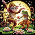 thumbnail image 1 of Monkey & Frog Jungle Boogie - Peinture Diamant DIY, 1 of 6