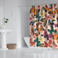 thumbnail image 2 of Beige Butterfly Colorful Pattern Shower Curtain 84"x72" ,Bathroom Decorative Shower Curtains Set with 12 Hooks,Modern Waterproof Washable Shower Curtain, 2 of 6