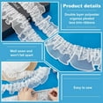 thumbnail image 6 of Double Layer Polyester Organza Pleated Lace Trim Ribbons White 2-3/8 inch(60mm) about 10.00 Yards(9.14m)/pc, 6 of 9