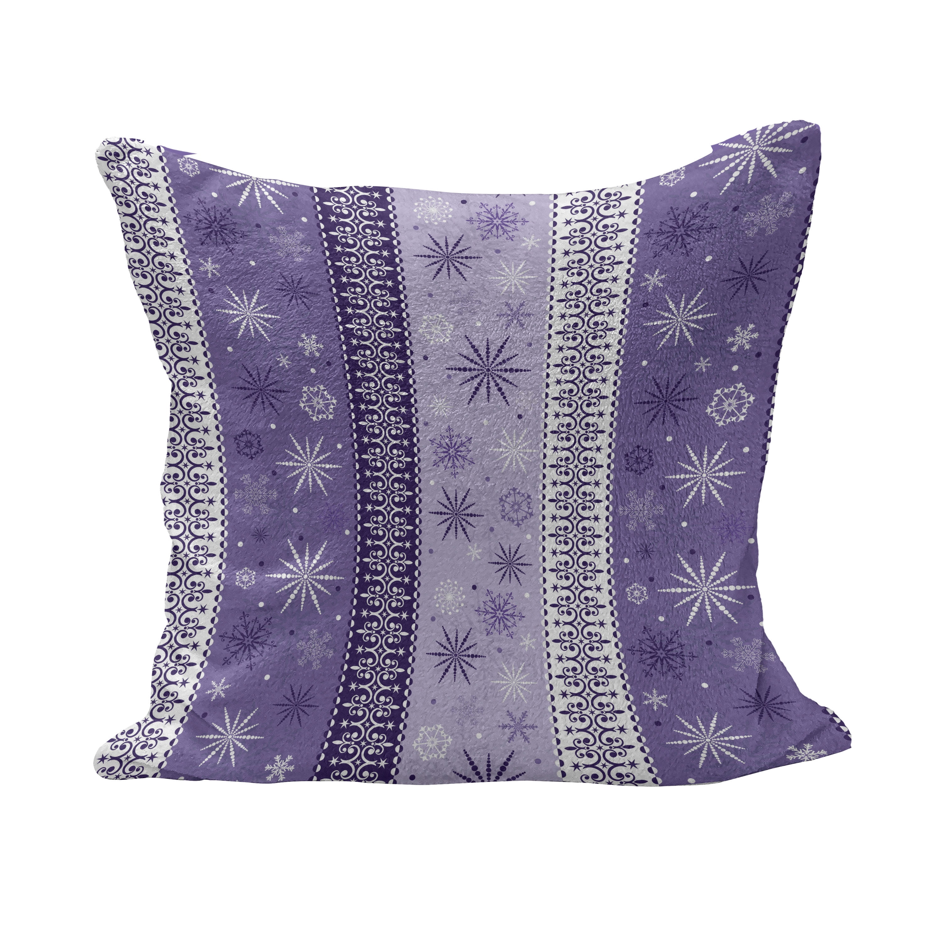 Blue Purple Snowflake/Christmas/Winte/16" x 16" or 18"x18"/ Flannel Pillow Cover 