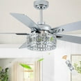 thumbnail image 2 of Bella Depot 52" Modern Silver Crystal Ceiling Fan 6-Speed Reversible with Light and Remote Control, 2 of 12