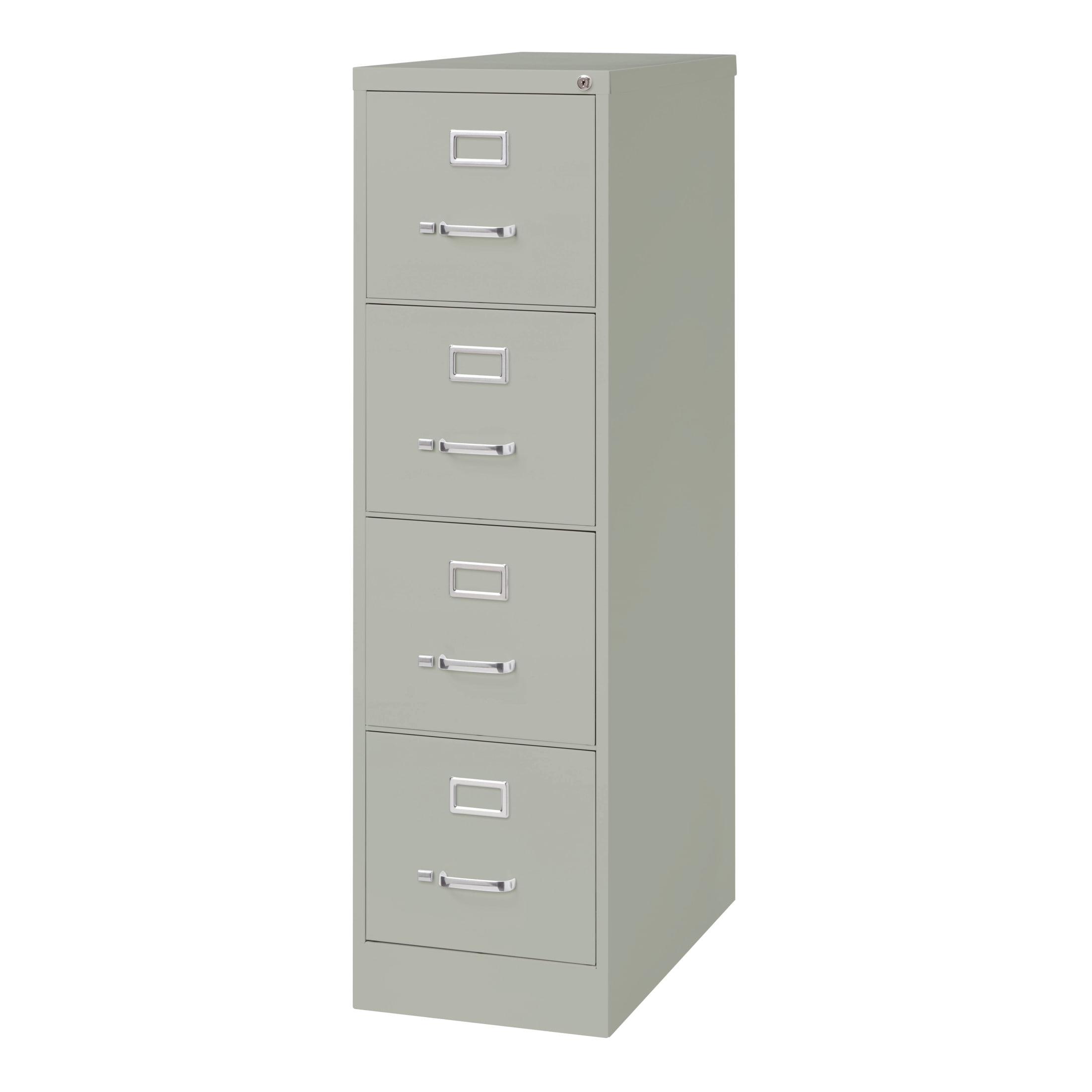 Hirsh Pro 4 Drawer Letter Locking Metal Vertical File Cabinet, 26.5" Deep, Gray