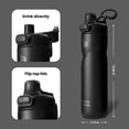 thumbnail image 4 of Botella de Agua BOTTLE BOTTLE 710 ml Aislada a Prueba de Fugas Negra, 4 of 8