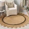 thumbnail image 2 of SAFAVIEH Natural Fiber Archibald Bordered Area Rug, Natural/Olive, 6' x 6' Round, 2 of 7