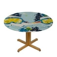 thumbnail image 3 of Patifu Snow Skiing Glasses Trees Annabel Kidston Round Table Cover Stain Resistant Washable Indoor Outdoor Tablecloth Kitchen Dining Wedding Parties Elastic Edge 100% Polyester Fiber 31-35, 3 of 8
