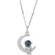 thumbnail image 1 of Astronauta, Luna Creciente, Galaxia Azul, Diminuto, Colgante, Gargantilla, Collar para Mujeres, Adolescentes, Niñas, Plata de Ley 925, Delicado, Bonito, Cadena, Joyería de Moda, Regalos, Dau, 1 of 4