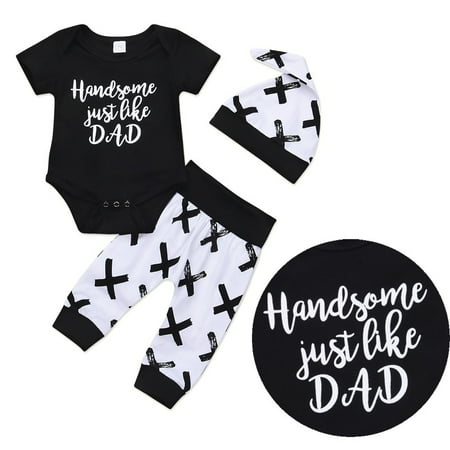 

Newborn Baby Boys Short Sleeve Cotton Romper Pants Leggings Outfits Clothes Set