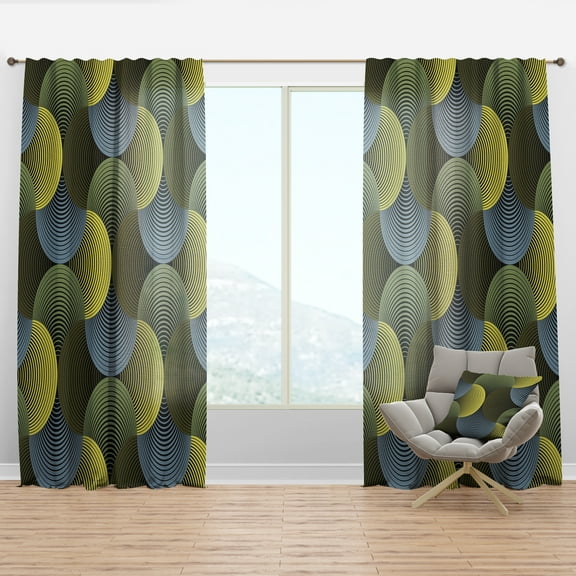 Designart 'Geometric Ornate Petals Grid' Modern & Contemporary Curtain Panel