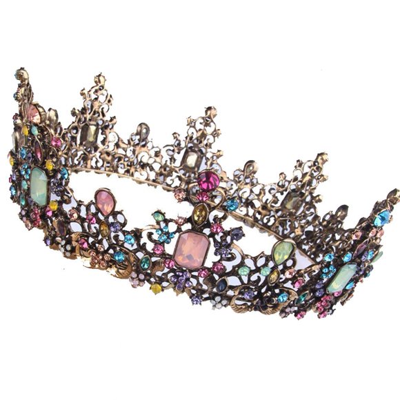 Coronas y tiaras barrocas de reina real para mujer, diadema nupcial con diamantes de imitación de cristal, joyería de moda, accesorios para el cabello vintage para mujer (estilo 01)