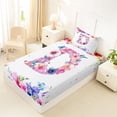thumbnail image 4 of Castle Fairy Floral Letter D Twin Sheet Sets 3pcs for Adults,Chic Flowers Bedding, 4 of 6