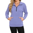 thumbnail image 3 of TARAINYA Women Oversized Half Zip Sweatshirt Casual Quarter Zip Pullover with Pocket, 3 of 8