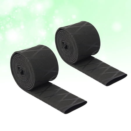 UPGRATOR 2Pcs Heat Shrink Tubing Non Slip Handle Grip Waterproof Wrap for Fishing Rod Black
