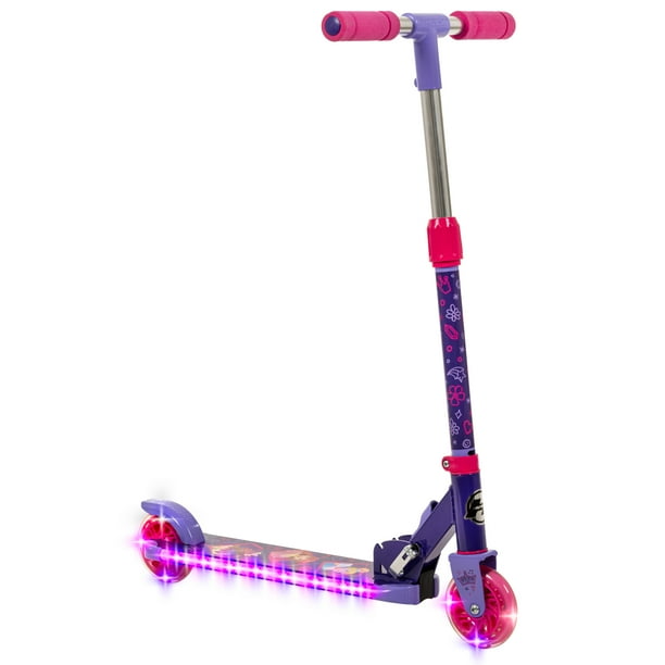 Huffy Inline Disney Princess Kick Scooter with LED Lights, Pink, aged 5+  years - Walmart.ca, image size:612x612