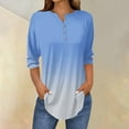 thumbnail image 2 of Long Sleeve Shirts For Women 3/4 Length Sleeve Tops Spring Neck Casual Print Tunic T Shirts Three Quarter Length Tops Womens Long Sleeve Tops, 2 of 5