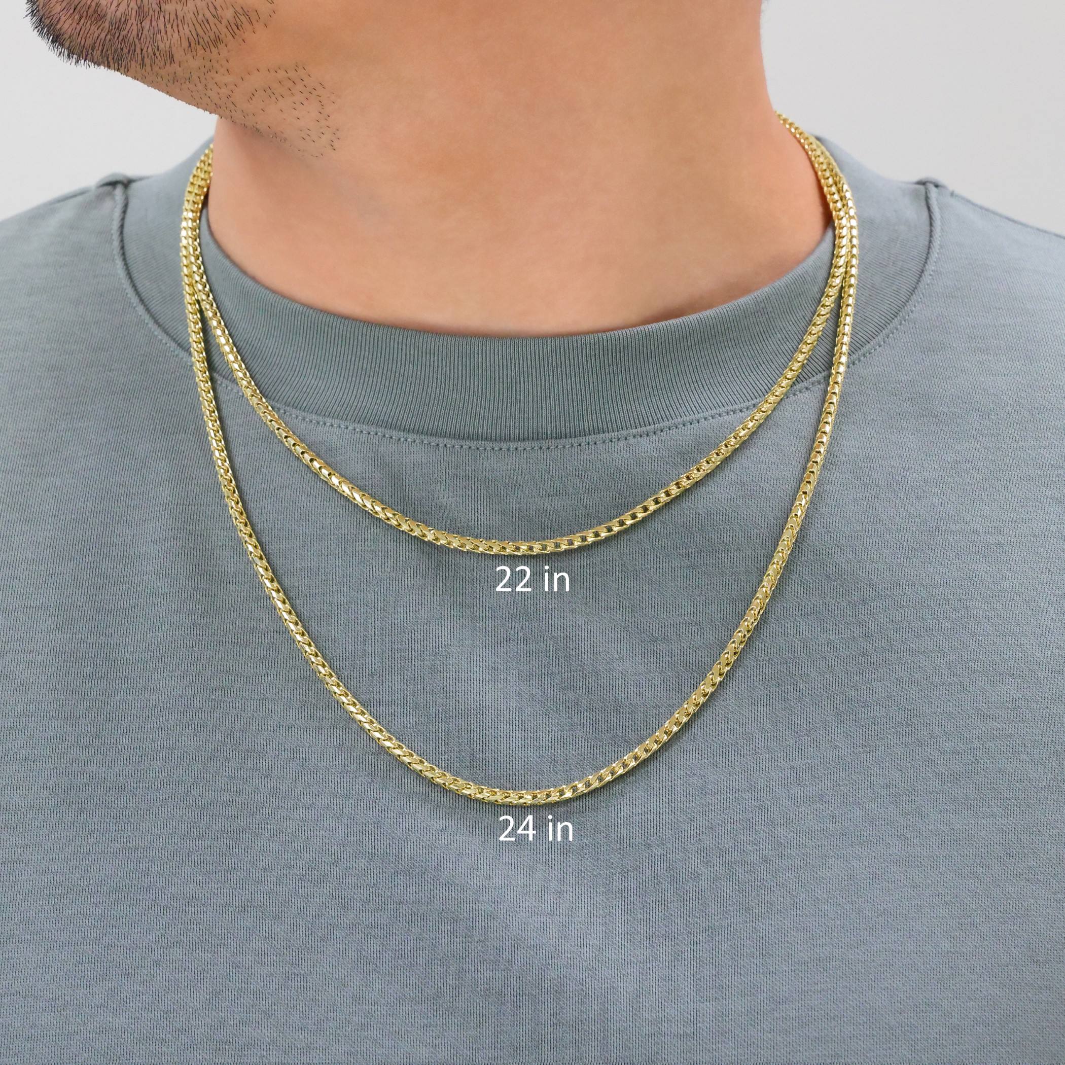 Nuragold 14K Real Yellow Gold Solid Franco Diamond Cut Chain Necklace 16"-30" (0.6mm-6mm) Italian Jewelry for Men & Women